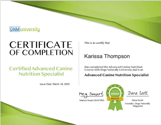 Advanced Canine Nutrition Specialist Certification