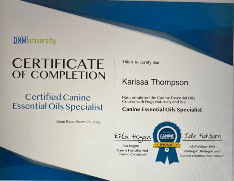 Canine Essential Oils Specialist Certification